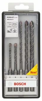 Набор сверл для перфоратора SDS-plus-5 Robust Line 5 предм. ? 5,6 x 115mm, 6,8,10 x 165mm 2607019927